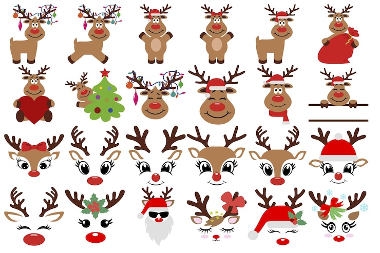 Vector clipart del reno de navidad de dibujos animados