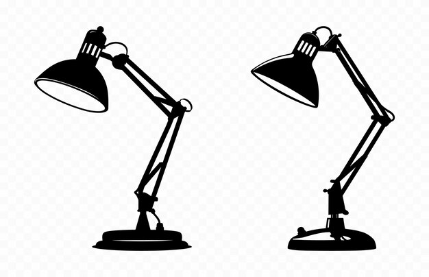 Clipart de la silueta vectorial de la lámpara de escritorio
