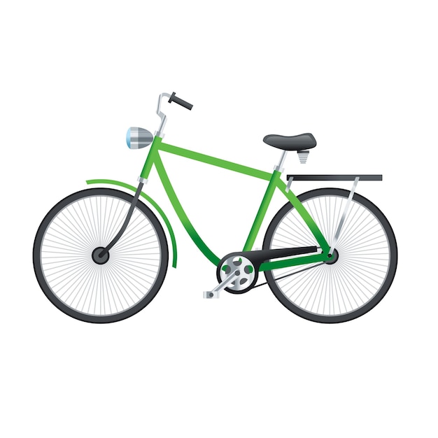Clipart vectorial de bicicleta verde con diseño moderno