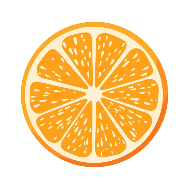 Clipart vectorial de Doodle Naranja brillante y jugoso Fácil de cambiar de color