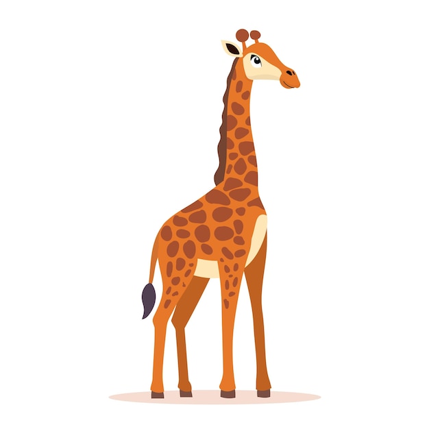 Clipart vectorial de jirafa vibrante en un estilo de diseño plano