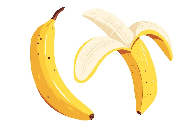 Clipart vectorial de plátano Fruta de verano jugosa y brillante