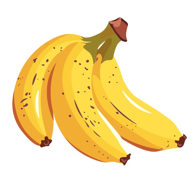 Clipart vectorial de plátano Fruta de verano jugosa y brillante