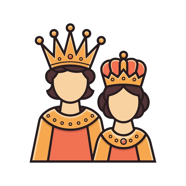 Clipart vectorial de rey y reina