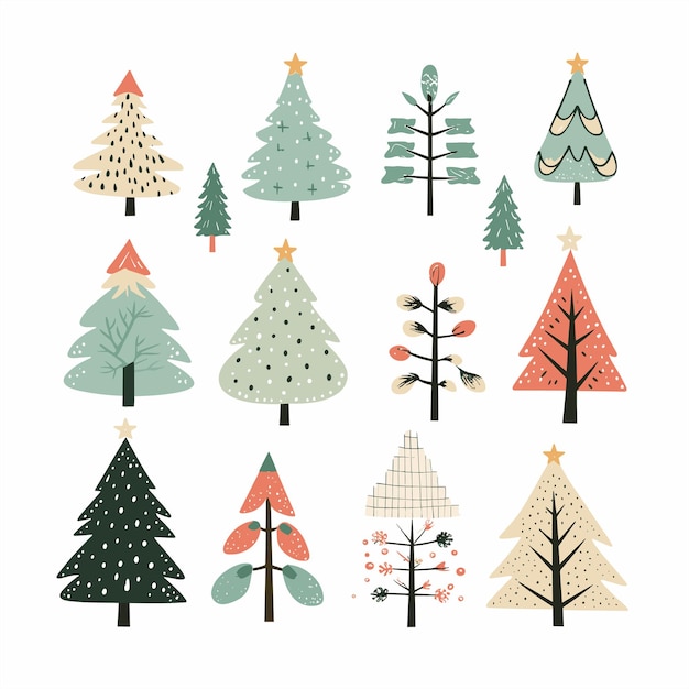 Cliparts de árbol de navidad festivo ilustraciones de dibujos animados lindos