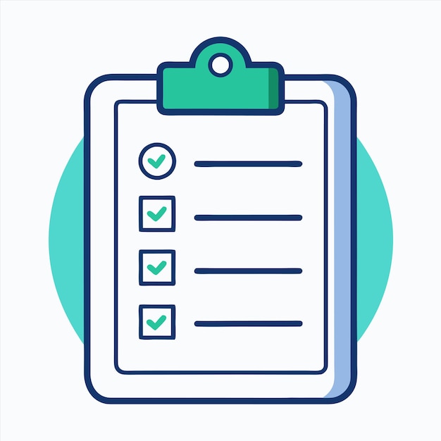 un clipboard azul y verde con un clipboard verde en él