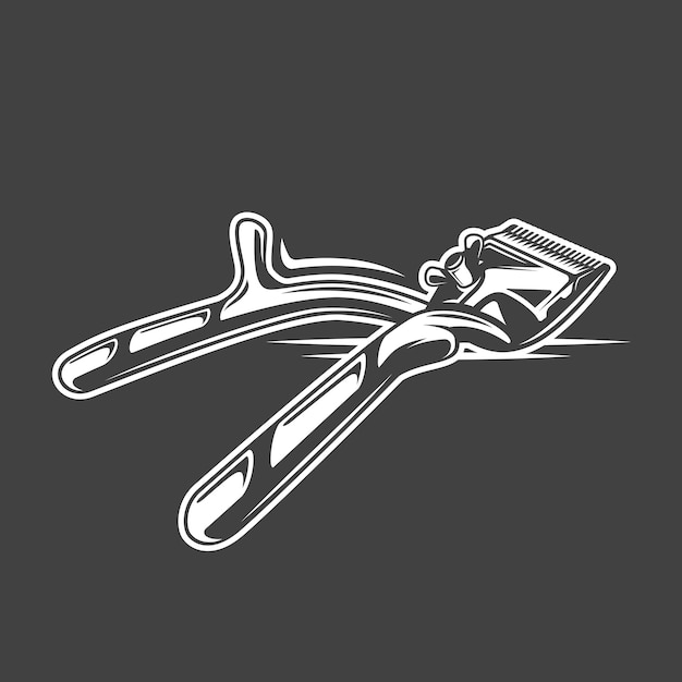 Clipper vintage aislado sobre fondo negro Elemento de diseño Ilustración vectorial