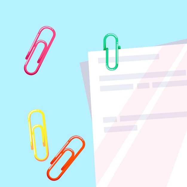 Vector clips de colores uniendo papel