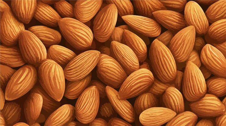 Vector closeup enfoque selectivo macro toma de fondo de las nueces de almendra