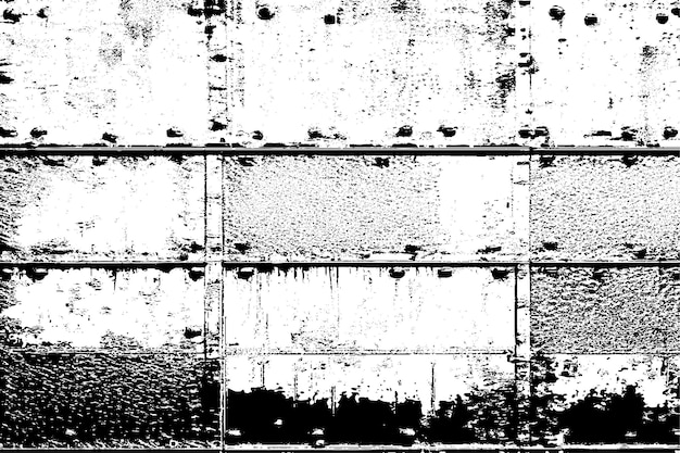 CloseUp de superficies metálicas desgastadas con textura industrial robusta en monocromo