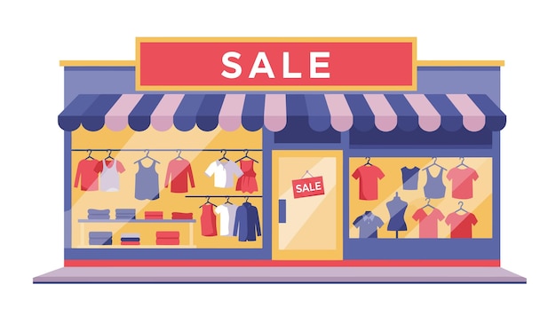 Clothing Store with Sale Sign