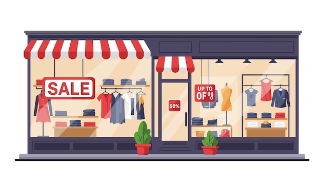 Clothing Storefront with Sale Sign
