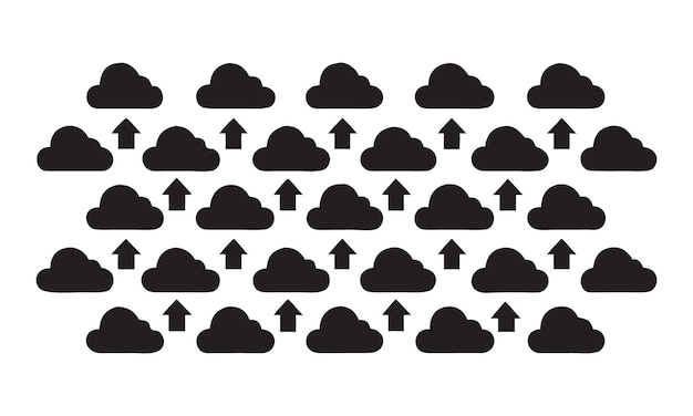 Cloud Computing and Data Upload Concept with Vector Design
