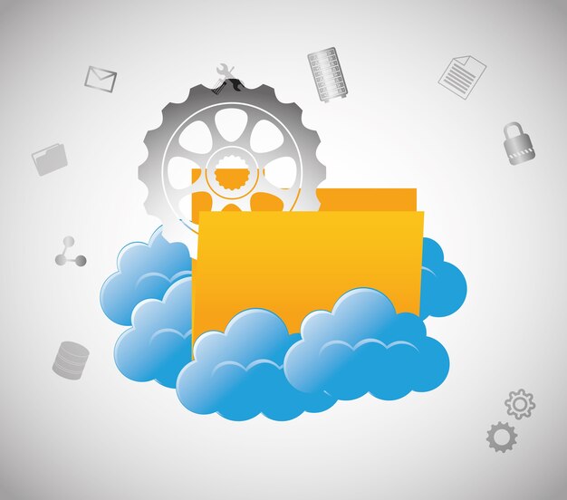 Vector cloud computing archivo diseño de alojamiento web