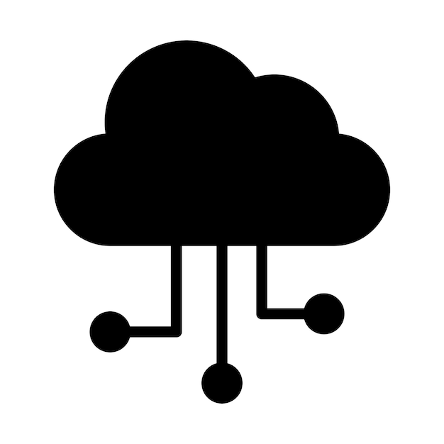 Cloud computing signo símbolo vector glifo color icono