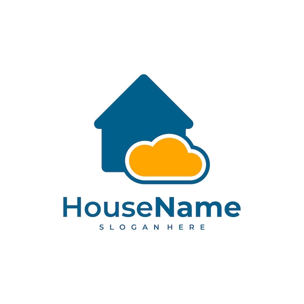 Cloud House logo diseños concepto vector Inicio con plantilla de logotipo de nube
