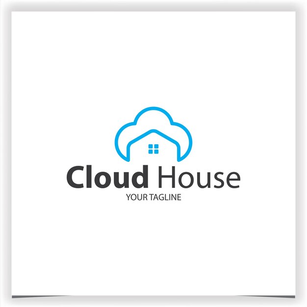 Cloud house logo premium elegante plantilla vector eps 10