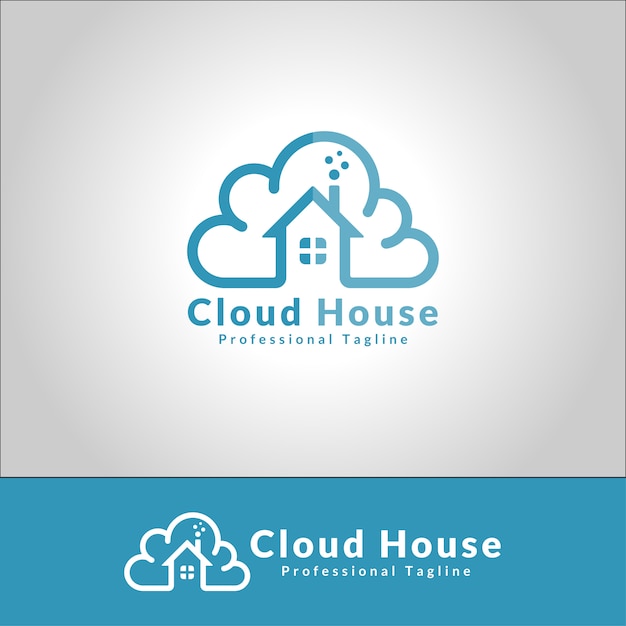 Cloud house logo vector