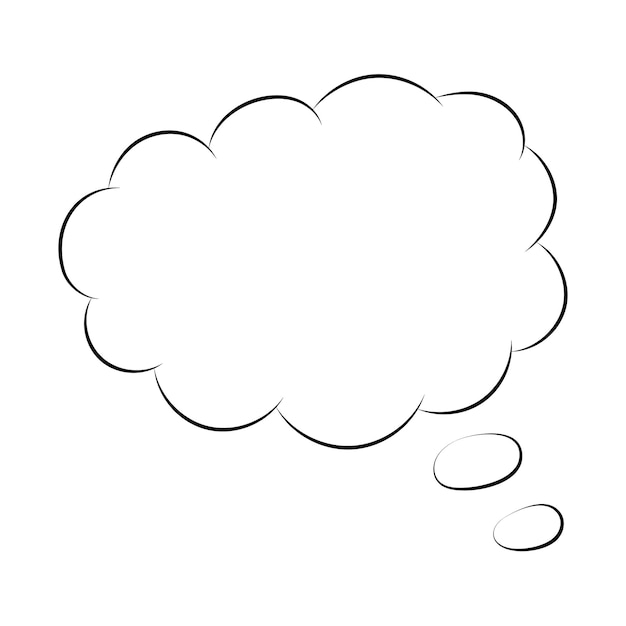 Cloud pensó volar dibujado a mano discurso ilustraciones vectoriales de burbujas