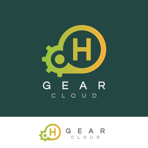 Cloud technology initial letter h logo de diseño