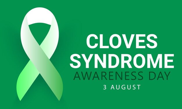 Cloves syndrome awareness day fondo banner tarjeta poster plantilla vector ilustración