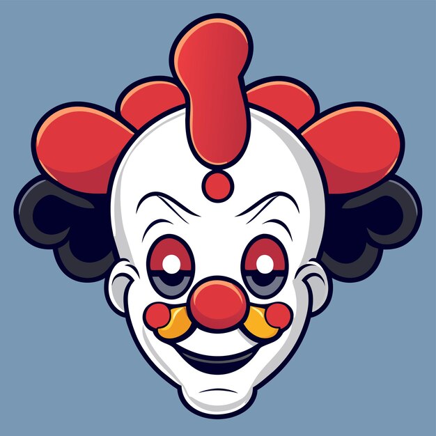 Vector clown jocker colorido dibujado a mano plano elegante pegatina de dibujos animados icono concepto ilustración aislada