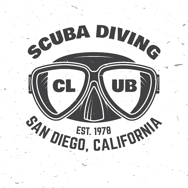 Club de buceo ilustración vectorial