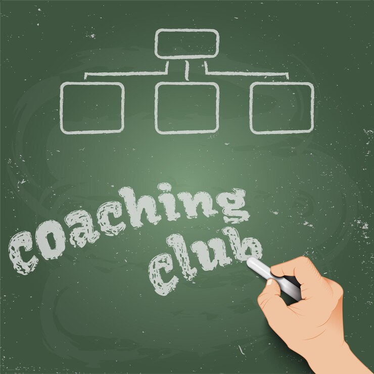 Vector club de entrenamiento escrito con tiza en una pizarra