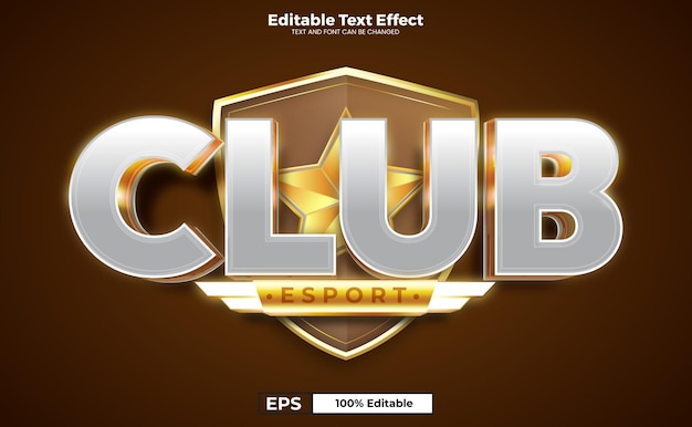 Club Esport efecto de texto editable en el estilo de la tendencia moderna