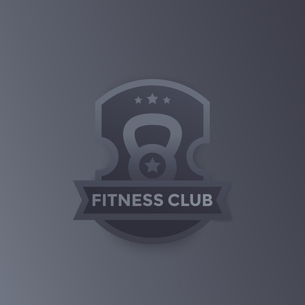 Vector club de fitness, diseño de emblema de gimnasio