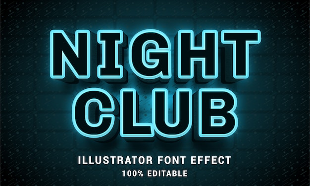 Club nocturno 3d - efecto de texto editable fácil