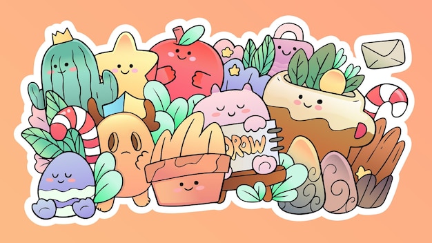 CLUB DE PERSONAJES DE DOODLE DIBUJADOS A MANO