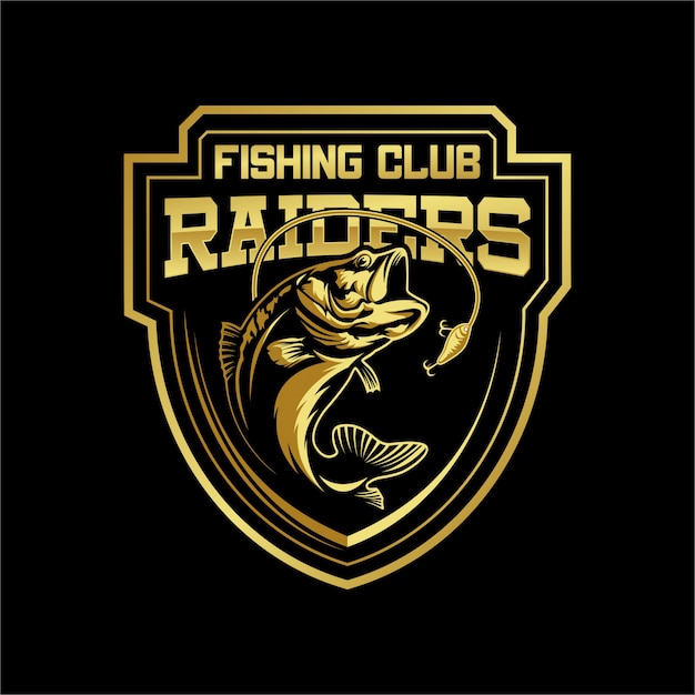 Club de pesca mascota logotipo