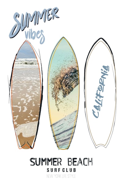 El club de surf de playa de verano de California Vibes
