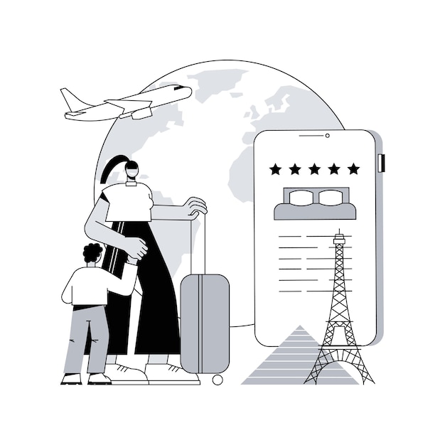 Clubes de hospitalidad y viajes concepto abstracto ilustración vectorial
