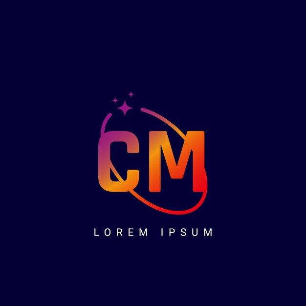 CM Letra MC con el logotipo de la galaxia y el logotipio de la estrella