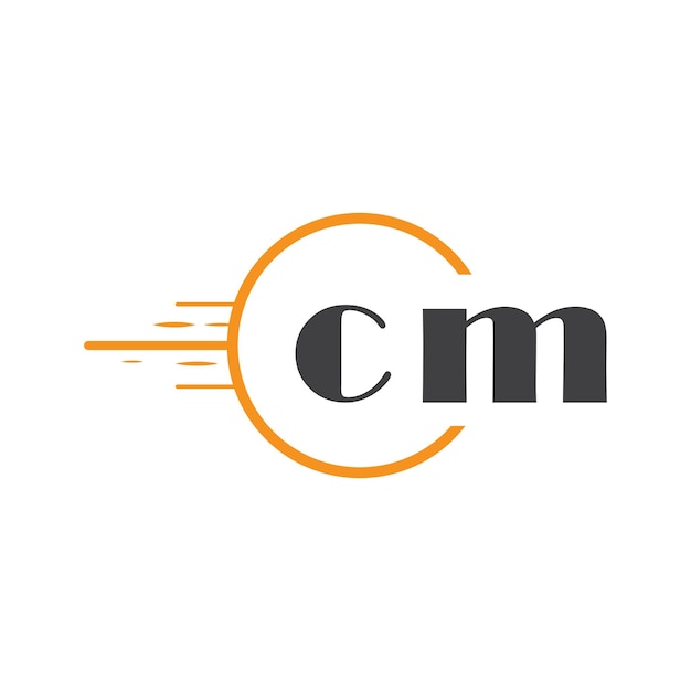 cm logotipo inicial de monograma con diseño de estilo de círculo