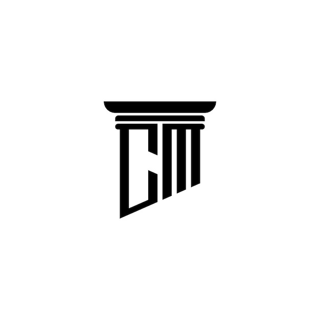 CM monograma logotipo diseño carta texto nombre símbolo monocromo logotipo alfabeto carácter simple logotipo