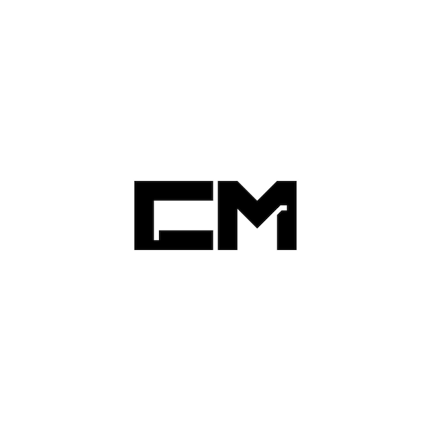 CM monograma logotipo diseño carta texto nombre símbolo monocromo logotipo alfabeto carácter simple logotipo