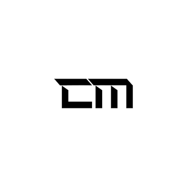 CM monograma logotipo diseño carta texto nombre símbolo monocromo logotipo alfabeto carácter simple logotipo