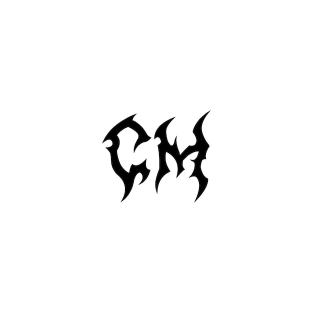 CM monograma logotipo diseño carta texto nombre símbolo monocromo logotipo alfabeto carácter simple logotipo