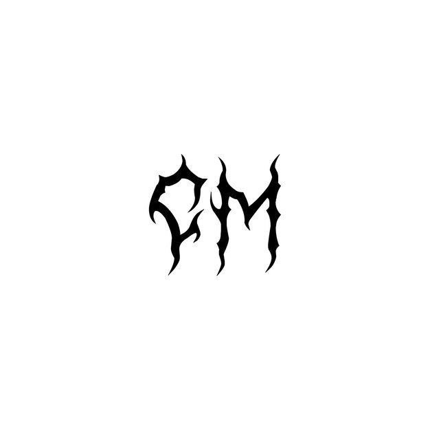 CM monograma logotipo diseño carta texto nombre símbolo monocromo logotipo alfabeto carácter simple logotipo