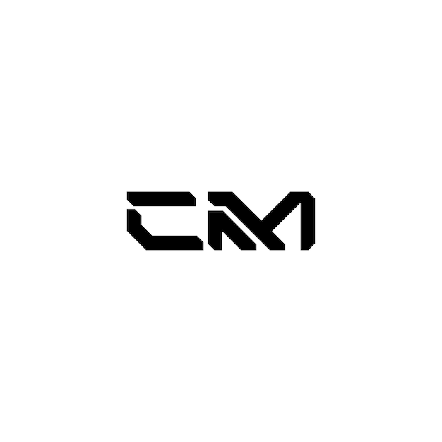 CM monograma logotipo diseño carta texto nombre símbolo monocromo logotipo alfabeto carácter simple logotipo