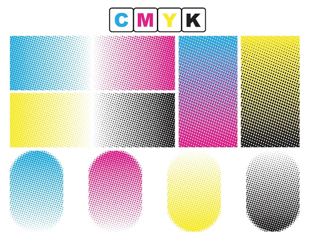 Vector cmyk, conjunto de fondo de colores coloridos, color de fondo, degradado colorido, moderno cromático, degradado