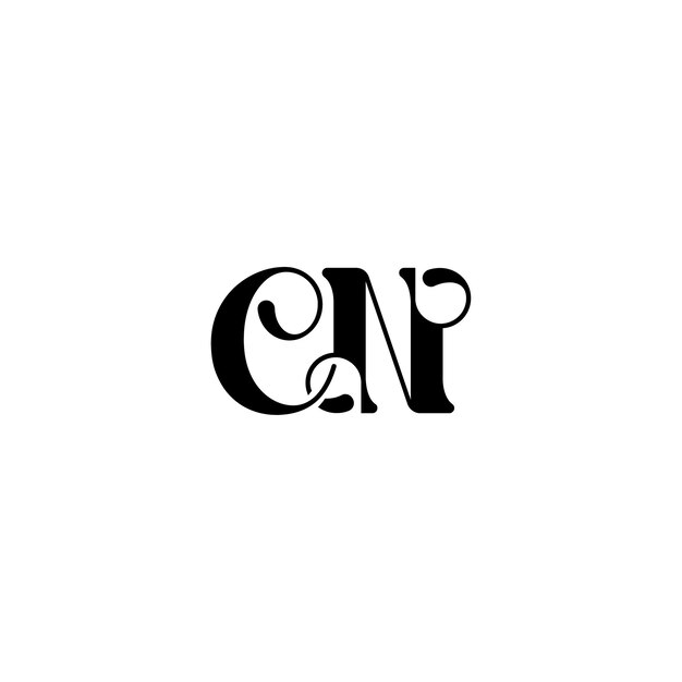 CN monograma logotipo diseño carta texto nombre símbolo monocromo logotipo alfabeto carácter simple logotipo