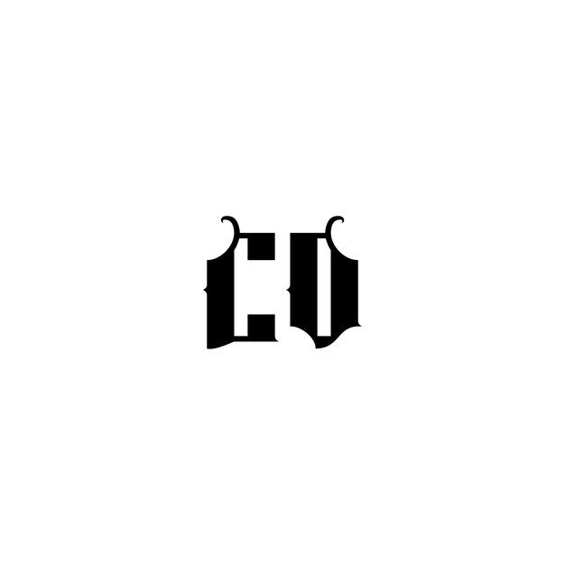 CO monograma diseño de logotipo carta texto nombre símbolo monocromo logotipo alfabeto carácter simple logotipo