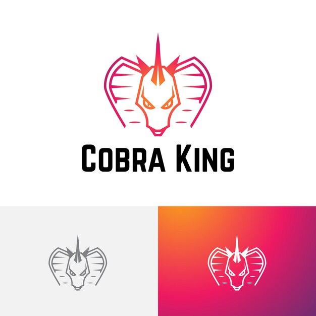 Cobra King Snake Serpent Horned Dragon Tactics Juego de estrategia Esport Logo