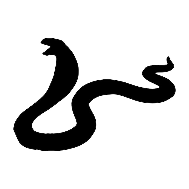 Cobra silueta conjunto colección aislado negro sobre fondo blanco ilustración vectorial