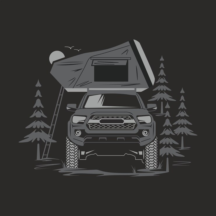 Vector coche 4 x 4 off road andventure ilustración vectorial al aire libre