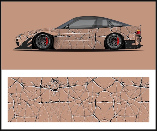 Un coche agrietado con la palabra bmw en el lateral.